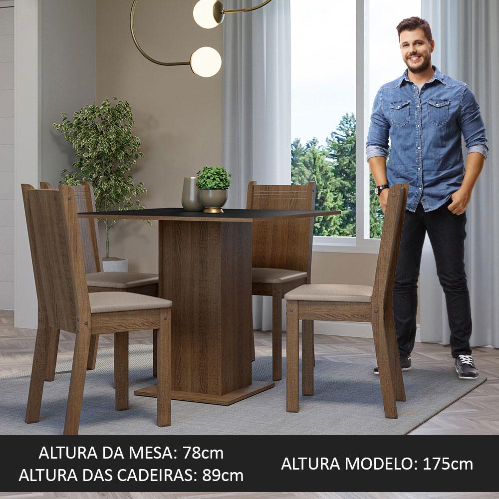 Foto 6 pulgar | Juego De Comedor Mesa Y 4 Sillas Madesa Oxford Samara Mnb