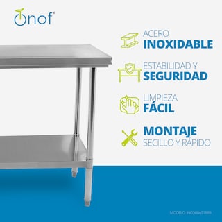 Foto 2 | Mesa de Acero Inoxidable Onof Inox Mediana