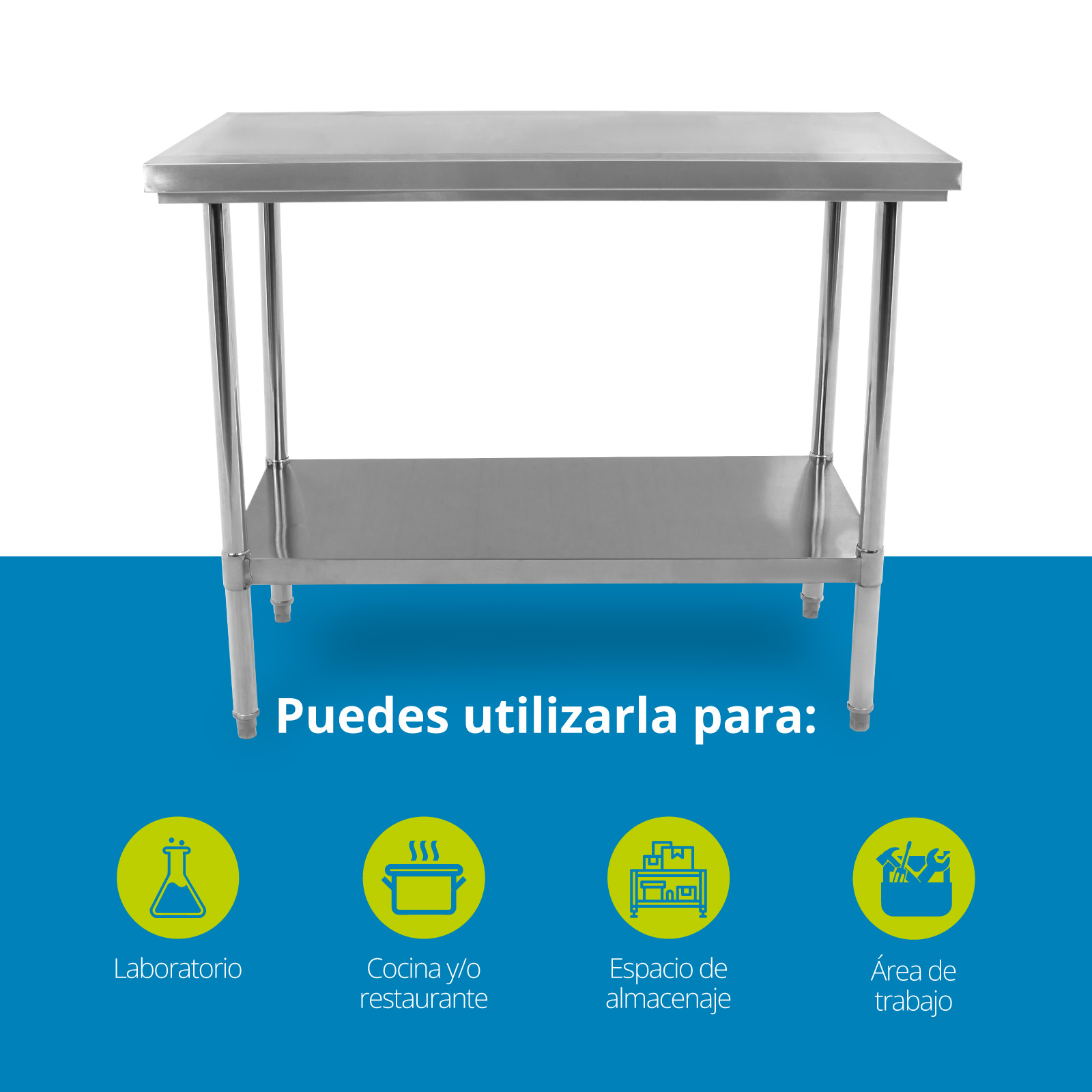 Foto 4 pulgar | Mesa de Acero Inoxidable Onof Inox Mediana