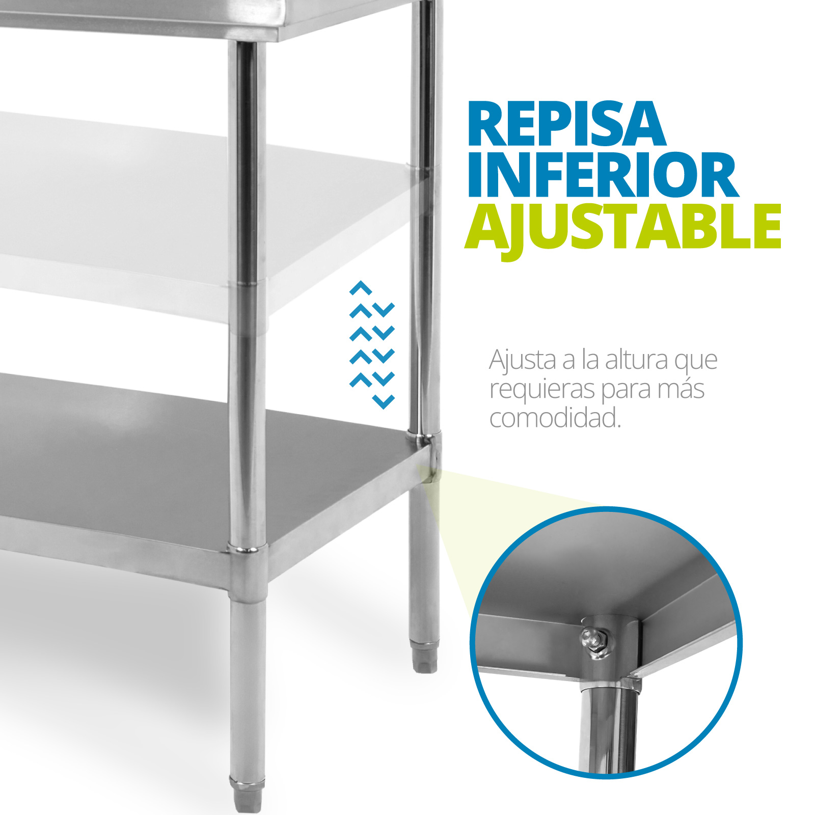 Foto 5 | Mesa de Acero Inoxidable Onof Inox Mediana