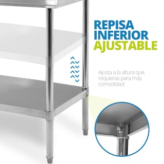 Foto 5 | Mesa de Acero Inoxidable Onof Inox Mediana