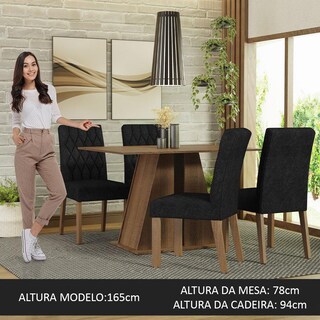 Foto 4 | Juego De Comedor Mesa Y 4 Sillas Madesa Oxford Gisele Mn