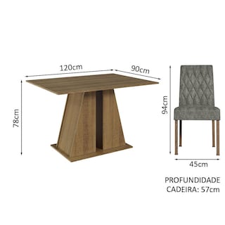 Foto 3 | Juego De Comedor Mesa Y 4 Sillas Madesa Gisele Mg
