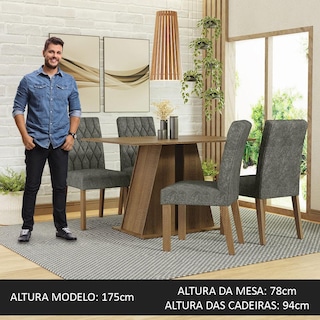 Foto 4 | Juego De Comedor Mesa Y 4 Sillas Madesa Gisele Mg