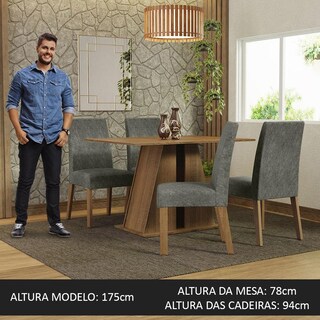 Foto 4 | Juego De Comedor Mesa Y 4 Sillas Madesa Agnes Mg