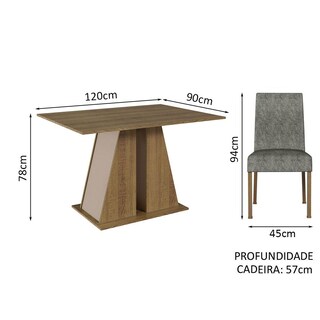 Foto 3 | Juego De Comedor Mesa Y 4 Sillas Madesa Oxford Agnes Mcs