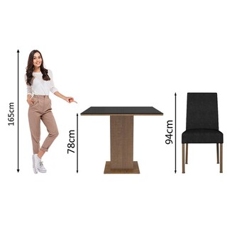 Foto 4 | Juego De Comedor Mesa Y 4 Sillas Madesa Oxford Evelin Mn