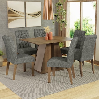 Foto 2 | Comedor Madesa Gris con 6 Sillas