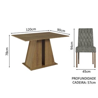 Foto 3 | Juego de Comedor Mesa Y 6 Sillas Madesa Fabiana