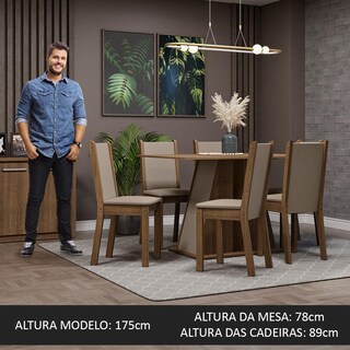 Foto 5 | Comedor Madesa Marrón con 6 Sillas