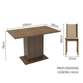 Foto 3 | Comedor Madesa Marrón con 4 Sillas
