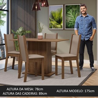 Foto 4 | Comedor Madesa Marrón con 4 Sillas