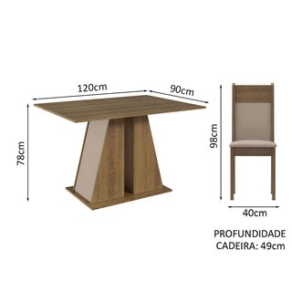 Foto 3 | Juego de Comedor Mesa Y 6 Sillas Madesa Beverly