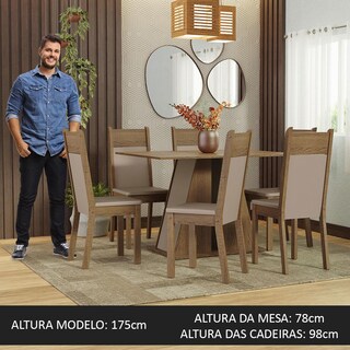 Foto 4 | Juego de Comedor Mesa Y 6 Sillas Madesa Beverly