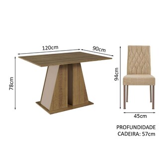 Foto 3 | Comedor Madesa Marrón con 4 Sillas