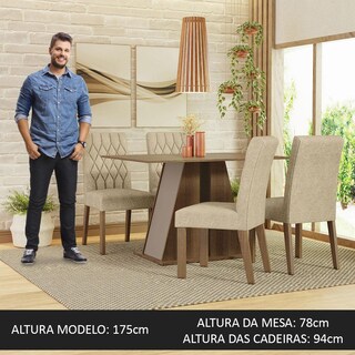 Foto 4 | Comedor Madesa Marrón con 4 Sillas