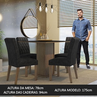 Foto 4 | Comedor Madesa Marrón con 4 Sillas
