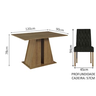Foto 3 | Juego de Comedor Mesa Y 6 Sillas Madesa Oxford Fabiana