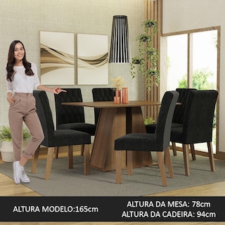 Foto 4 | Juego de Comedor Mesa Y 6 Sillas Madesa Oxford Fabiana