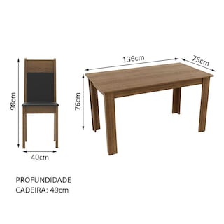 Foto 3 | Comedor con 4 Sillas Madesa Café