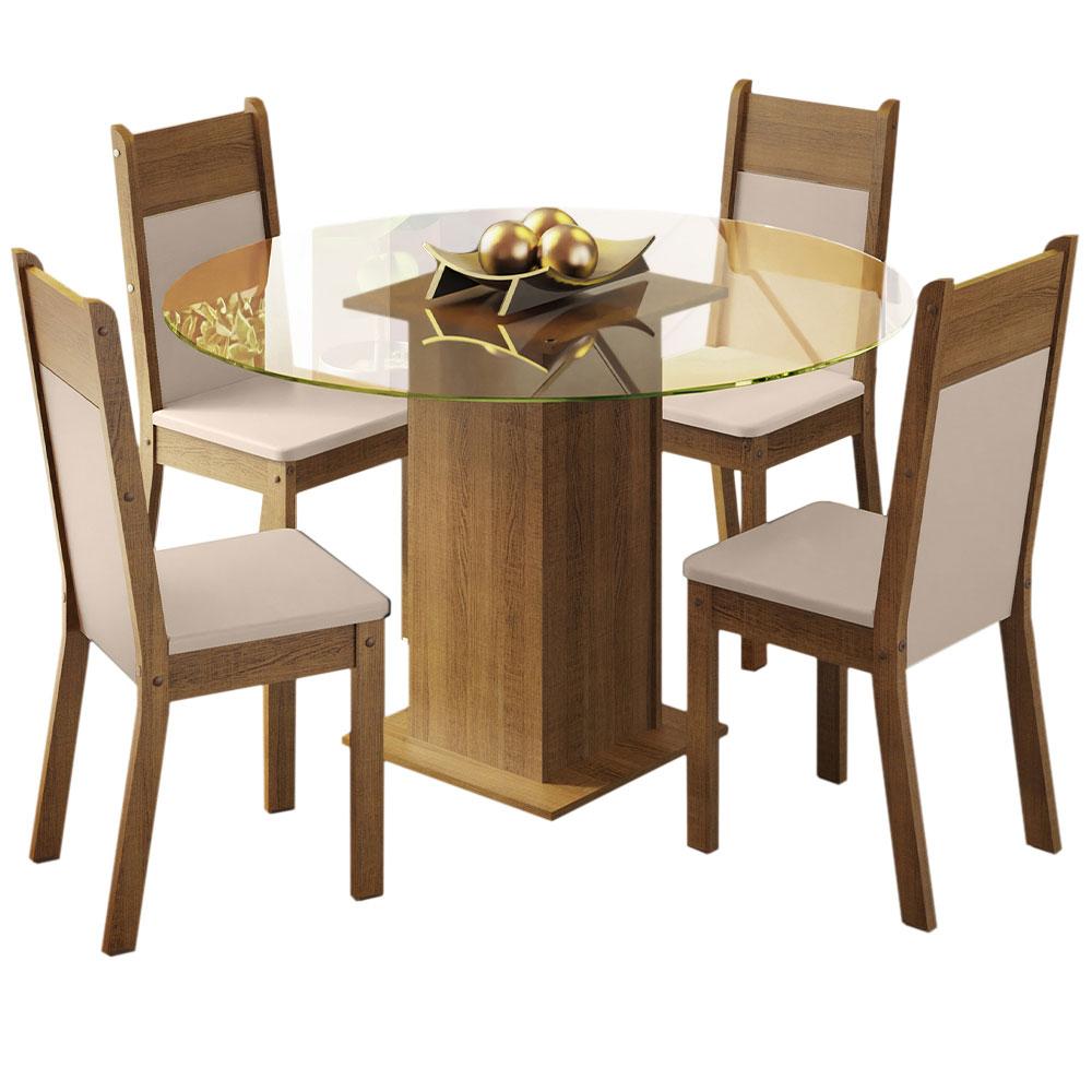 Juego De Comedor Con Mesa Redonda Y 4 Sillas Madesa Ana $7,999