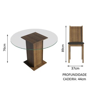 Foto 4 | Juego De Comedor Con Mesa Redonda Y 4 Sillas Madesa Paula 1