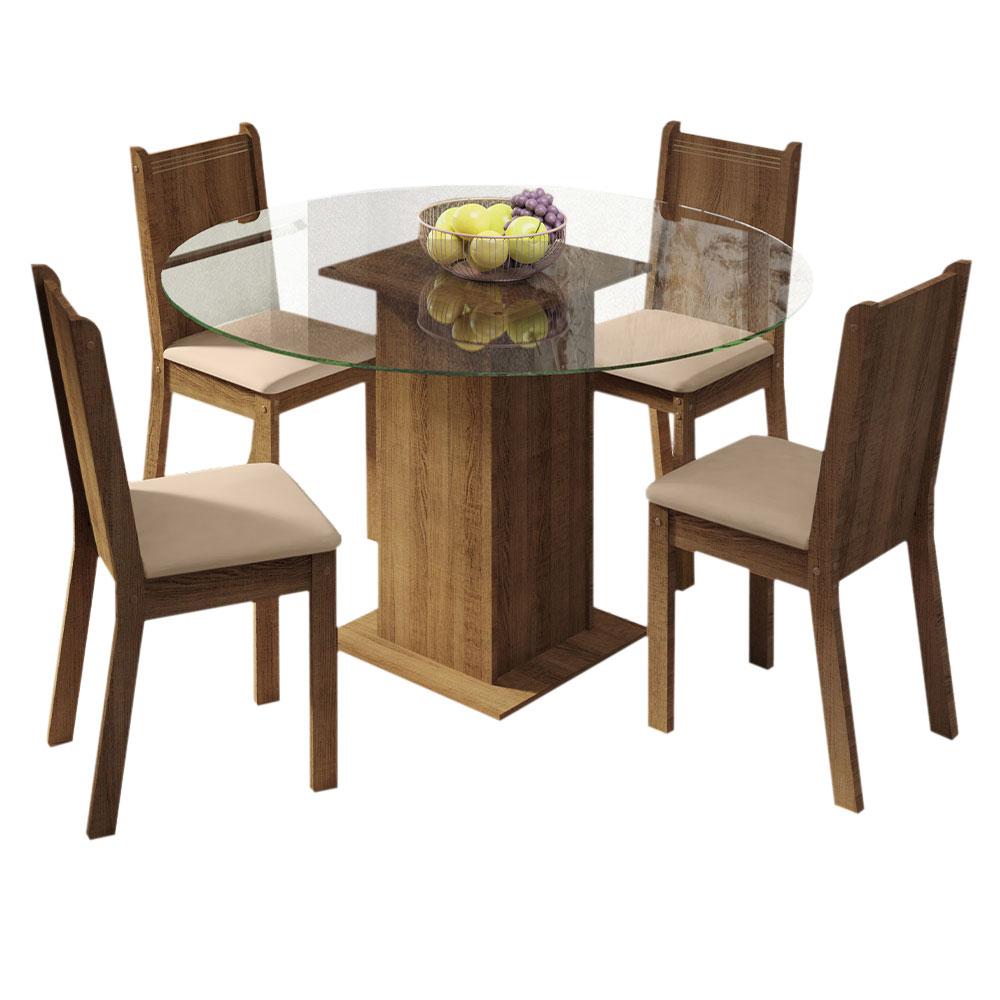 Juego De Comedor Con Mesa Redonda Y 4 Sillas Madesa Paula $7,899