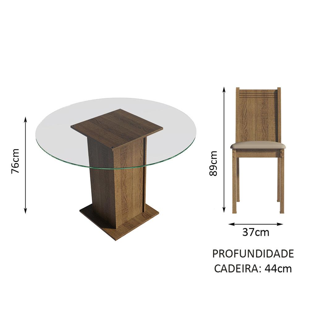 Foto 5 pulgar | Juego De Comedor Con Mesa Redonda Y 4 Sillas Madesa Paula
