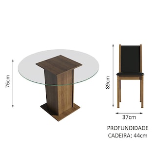 Foto 4 | Juego De Comedor Con Mesa Redonda Y 4 Sillas Madesa Madu 1
