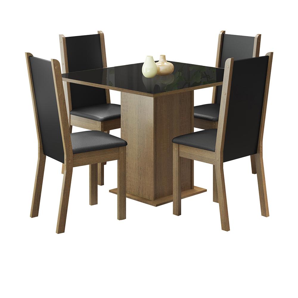 Foto 2 pulgar | Juego Comedor Con Mesa De Vidrio Y 4 Sillas Madesa Plus Mn