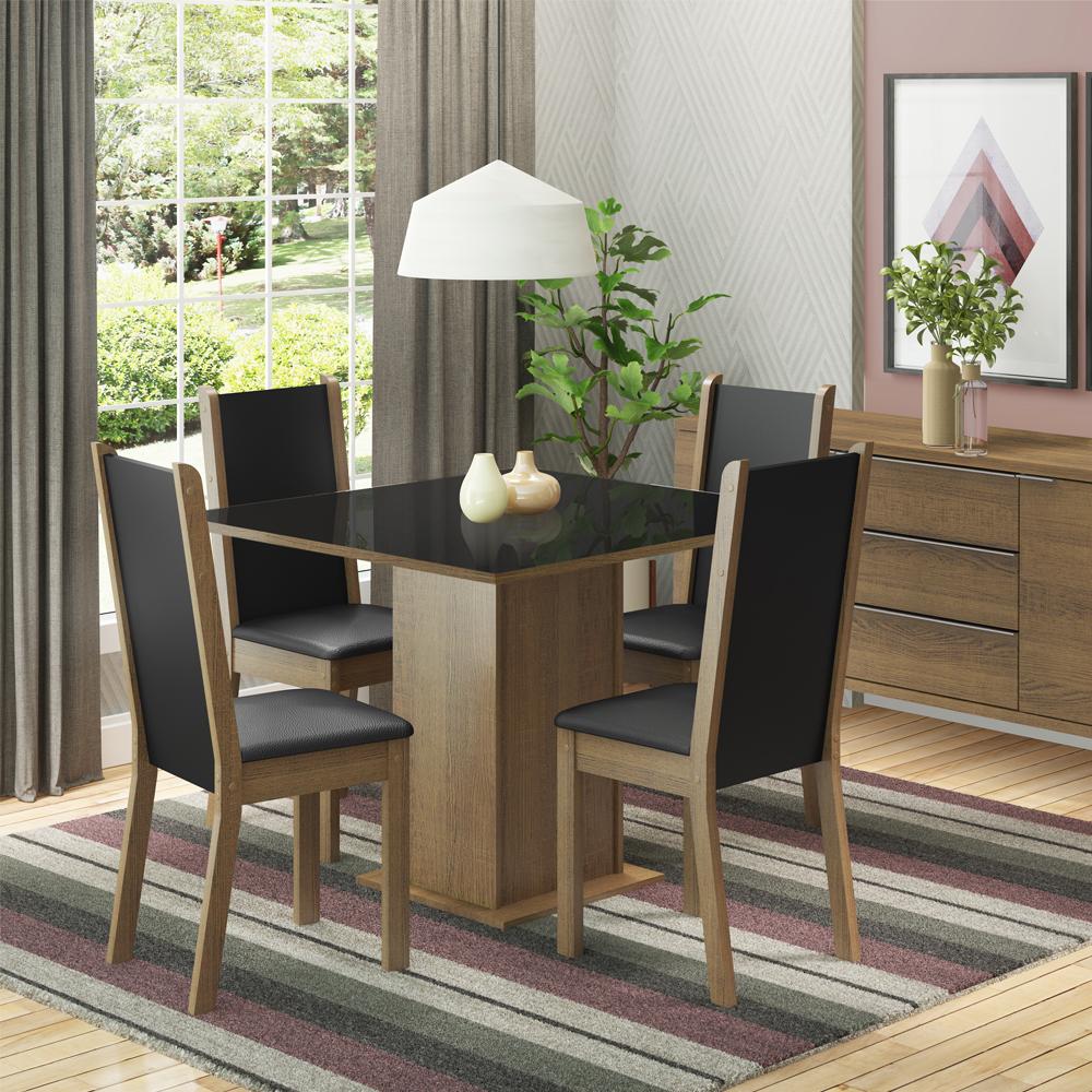 Foto 3 pulgar | Juego Comedor Con Mesa De Vidrio Y 4 Sillas Madesa Plus Mn
