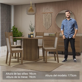 Foto 4 | Juego De Comedor Con Mesa Y 4 Sillas Madesa Sheila Mc