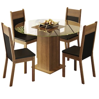 Foto 1 | Juego De Comedor Con Mesa Redonda Y 4 Sillas Madesa Ana 2