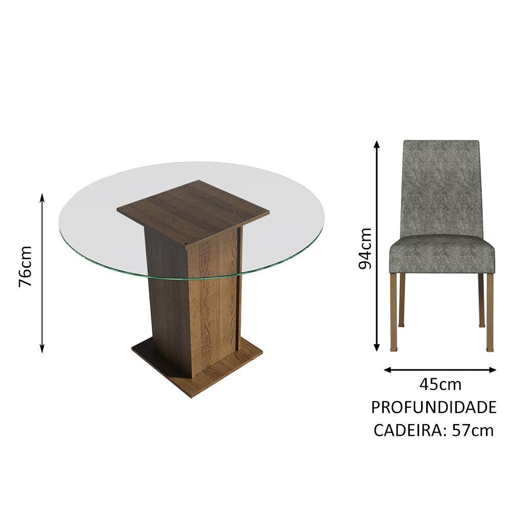 Foto 5 pulgar | Juego de Comedor con Mesa Redonda y 4 Sillas Madesa Silver
