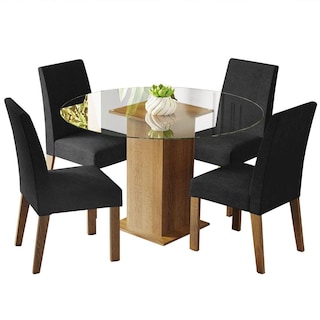 Foto 1 | Juego de Comedor con Mesa Redonda y 4 Sillas Madesa Oxford