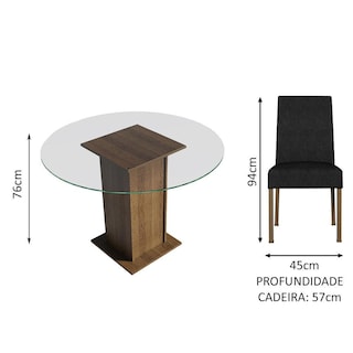 Foto 3 | Juego de Comedor con Mesa Redonda y 4 Sillas Madesa Oxford