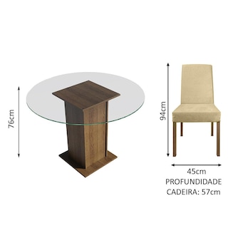 Foto 4 | Juego de Comedor con Mesa Redonda y 4 Sillas Madesa Mile 1