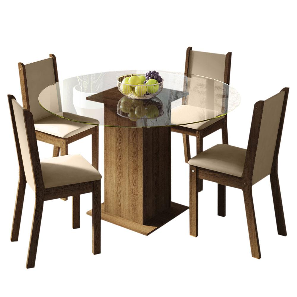 Juego de Comedor Con Mesa Redonda Y 4 Sillas Madesa Madu $7,899