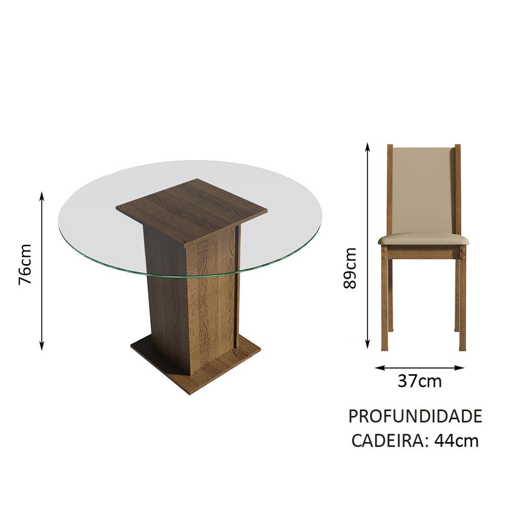 Foto 5 pulgar | Juego de Comedor Con Mesa Redonda Y 4 Sillas Madesa Madu