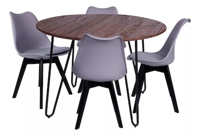 Foto 1 | Comedor Mesa Redonda 4 Sillas Eames Moderno Minimalista Eke