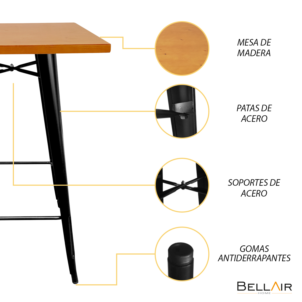 Foto 6 | Mesa Tolix Metálica Periquera Alta Restaurante Bar Bellair