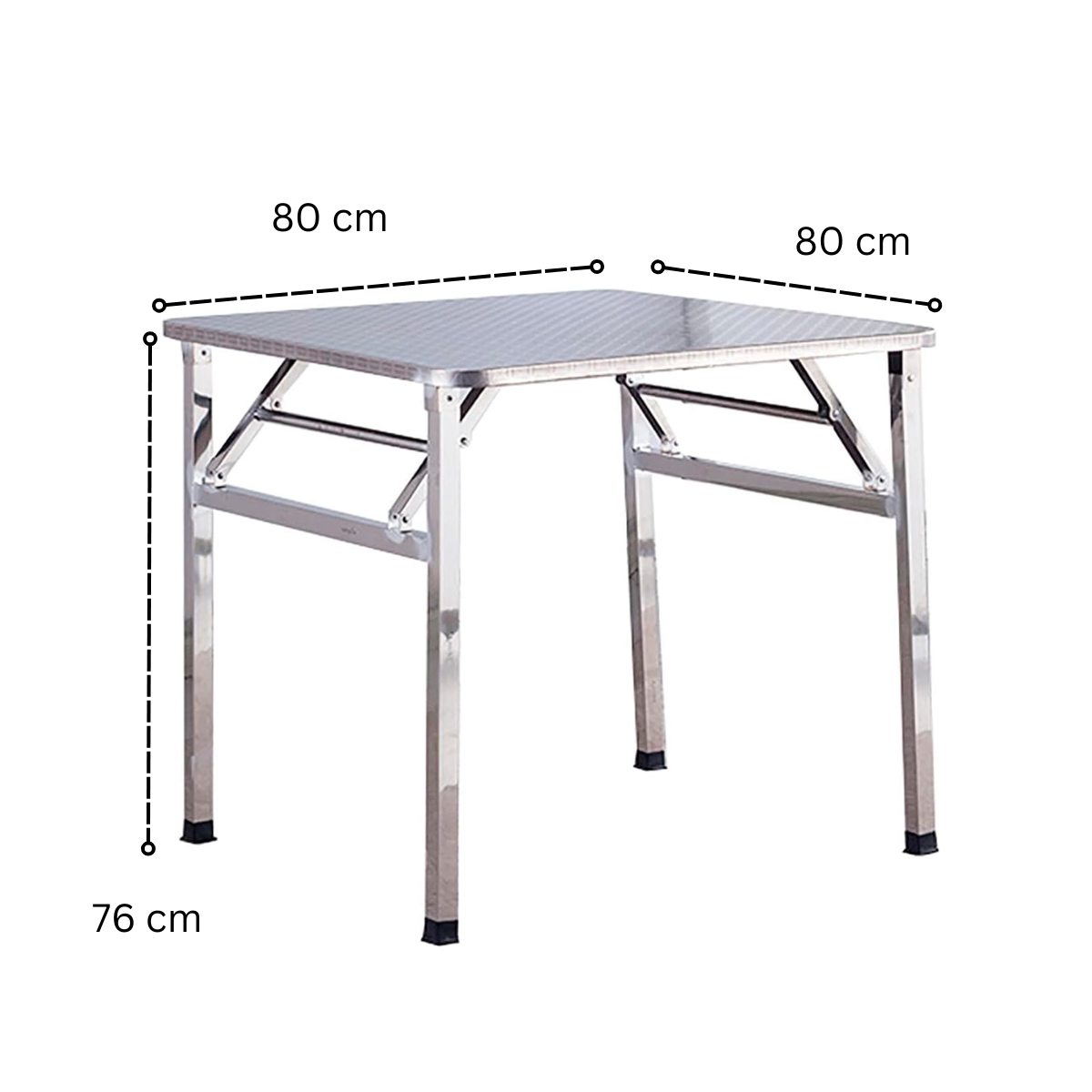 Foto 5 pulgar | Mesa Cuadrada Plegable Komfort De Acero Inoxidable