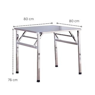 Foto 4 | Mesa Cuadrada Plegable Komfort De Acero Inoxidable
