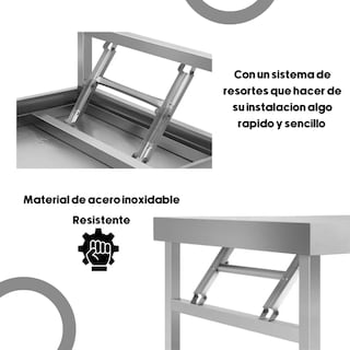 Foto 2 | Mesa Circular Plegable Komfort De Acero Inoxidable
