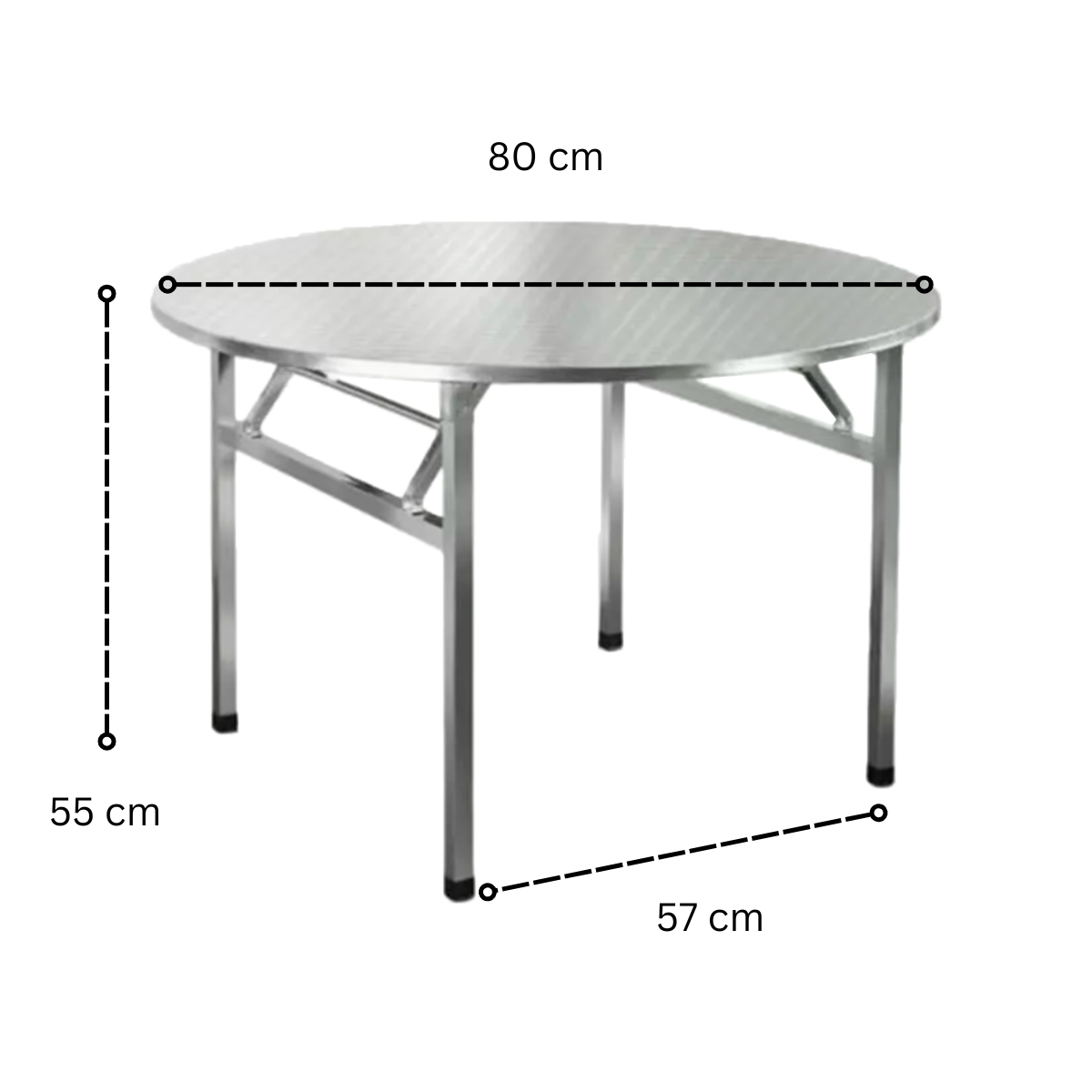 Foto 4 pulgar | Mesa Circular Plegable Komfort De Acero Inoxidable