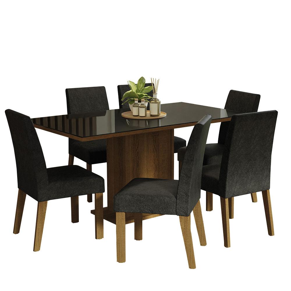 Foto 1 | Juego De Comedor Mesa De Vidrio Y 6 Sillas Madesa Oxford Mn 07