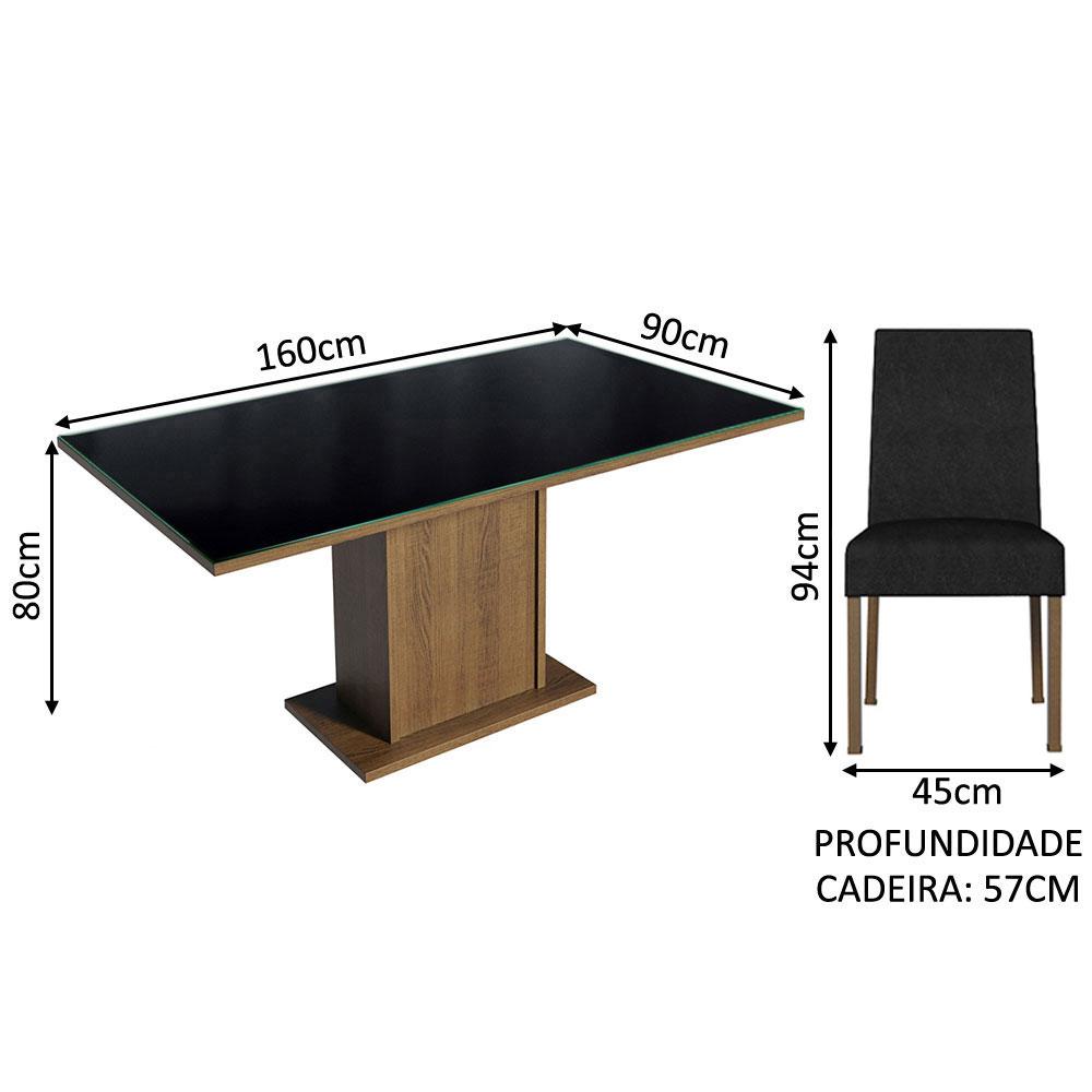 Foto 4 pulgar | Juego De Comedor Mesa De Vidrio Y 6 Sillas Madesa Oxford Mn 07
