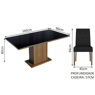 Foto 3 | Juego De Comedor Mesa De Vidrio Y 6 Sillas Madesa Oxford Mn 07