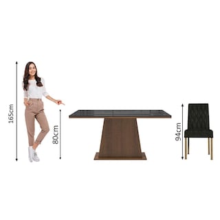 Foto 4 | Juego De Comedor Mesa De Vidrio 6 Sillas Madesa Oxford Mn 01