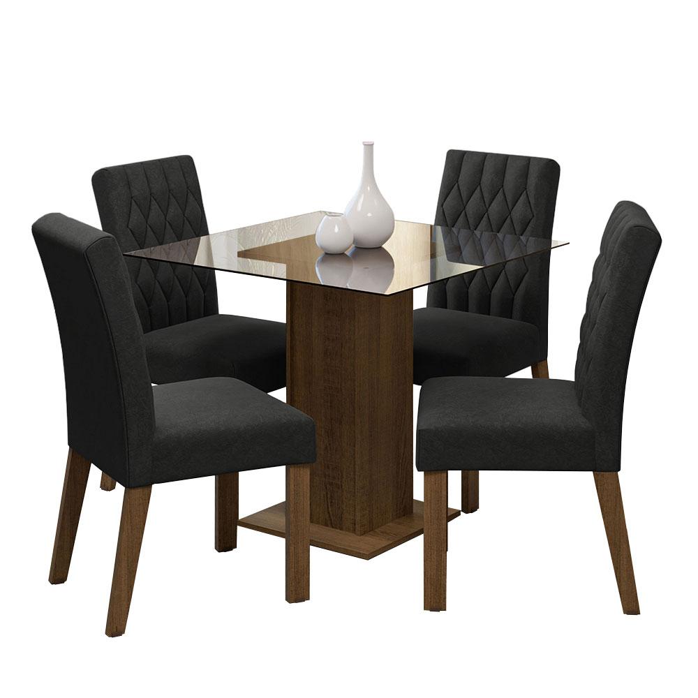Foto 2 pulgar | Juego De Comedor Mesa De Vidrio 4 Sillas Madesa Oxford Mm 05